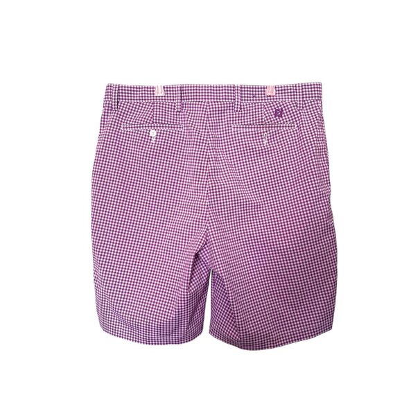 Footjoy Purple White Plaid Golf Chino Shorts Gingham Stretch Sports Mens Size 38 - Picture 2 of 9